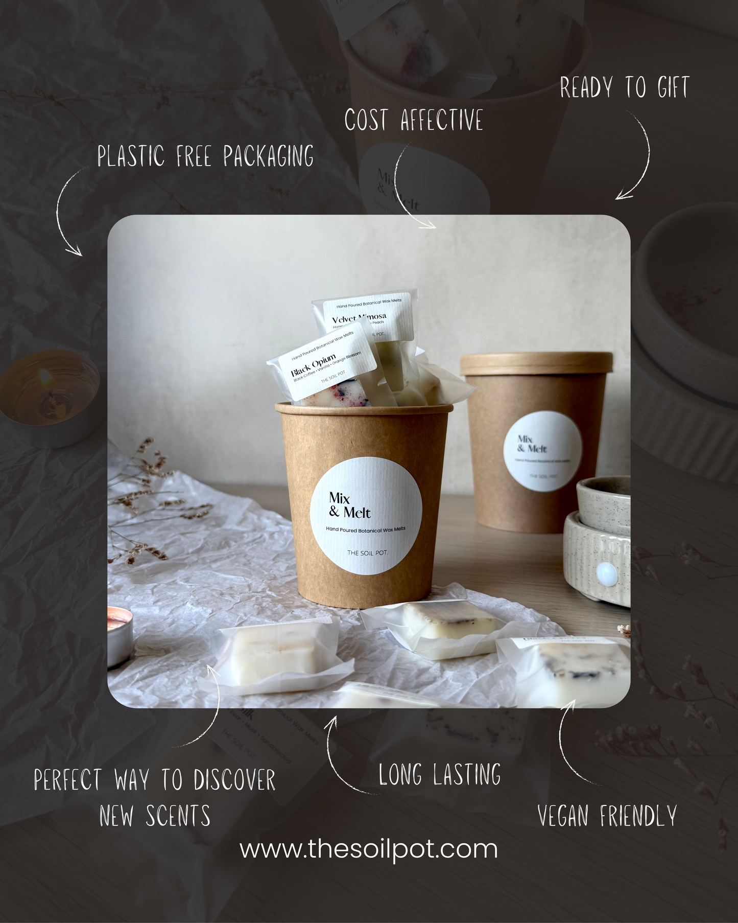 Mix & Melt - Wax Melt Sample Tub, Wax Melt Scent Discovery Box