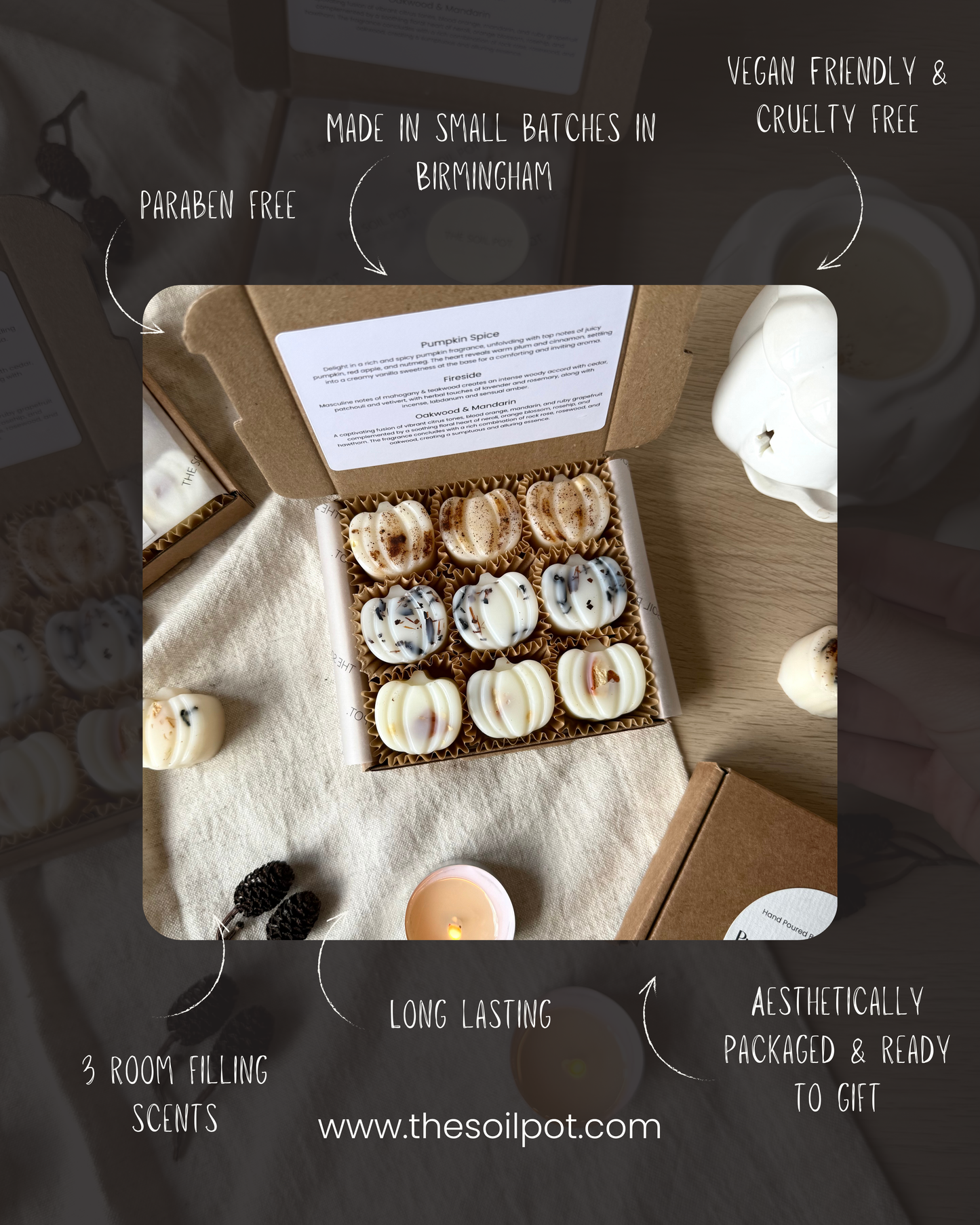 Pumpkin Wax Melts, Autumn Wax Melt Gift Box