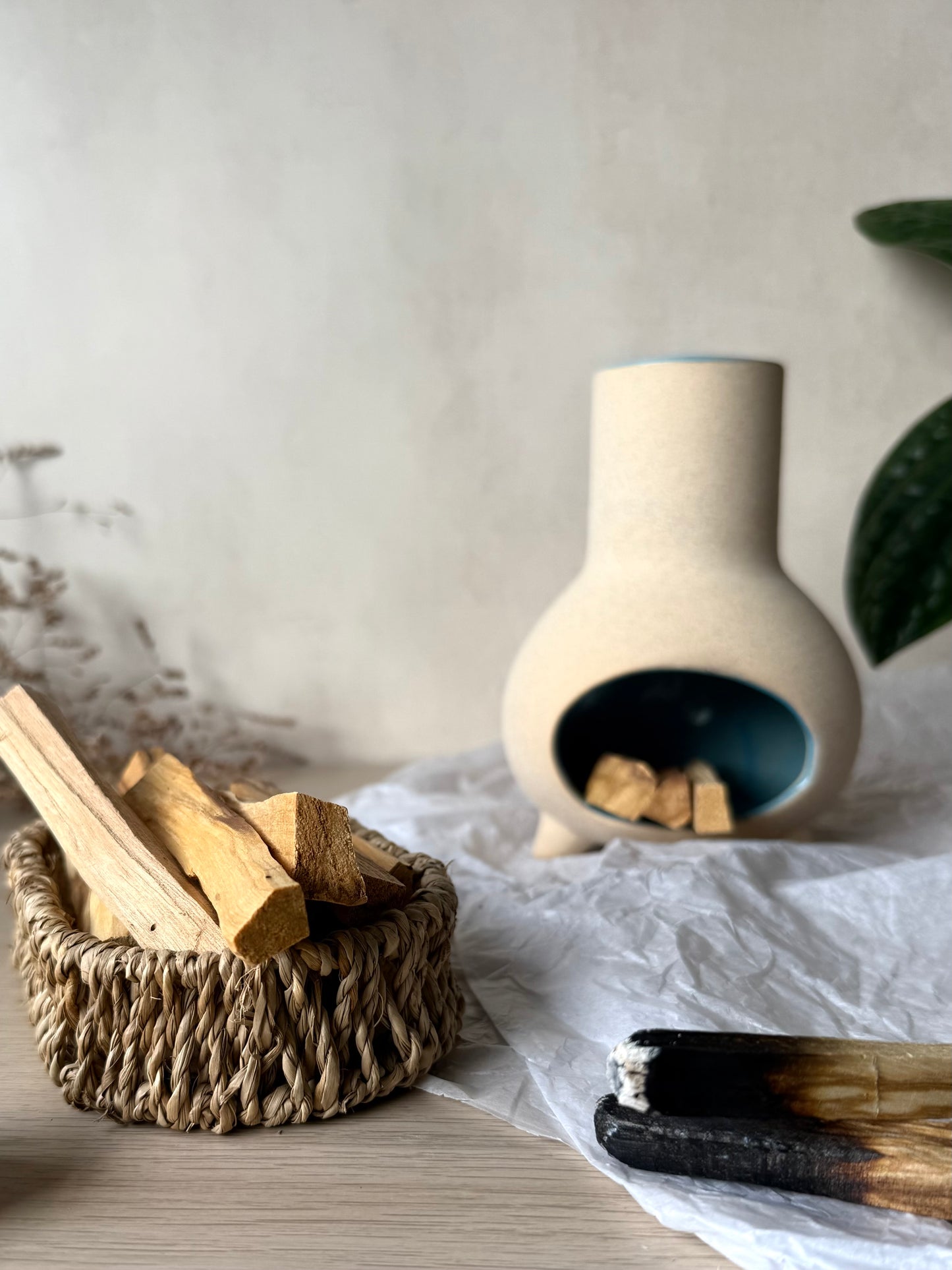 Hand Made Pottery Chiminea - Palo Santo, Smudge Sticks & Incense Cone Burner