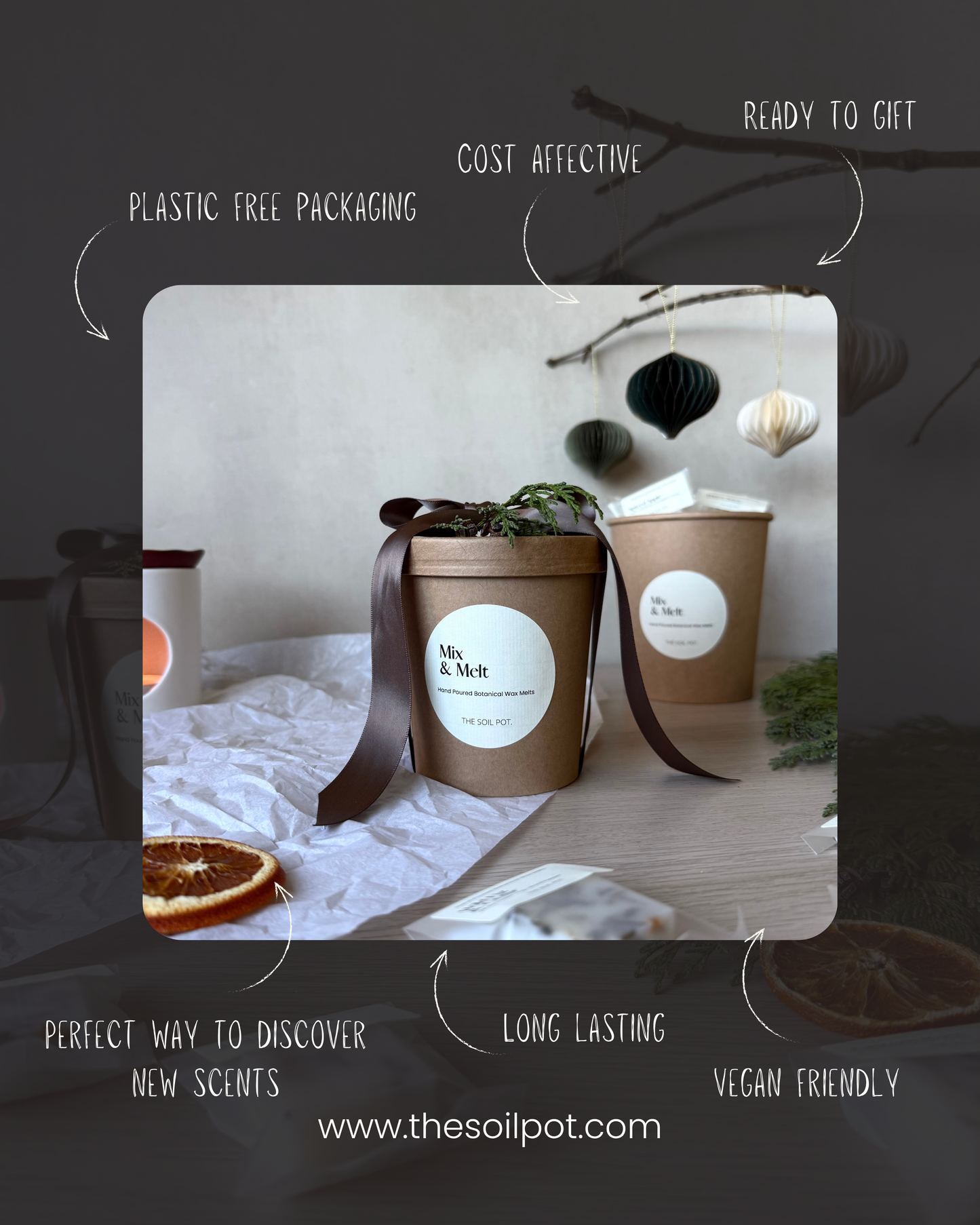 Festive Mix & Melt - Wax Melt Sample Tub, Wax Melt Scent Discovery Box